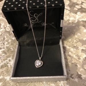 Silver Lining cubic zirconia heart pendant necklace